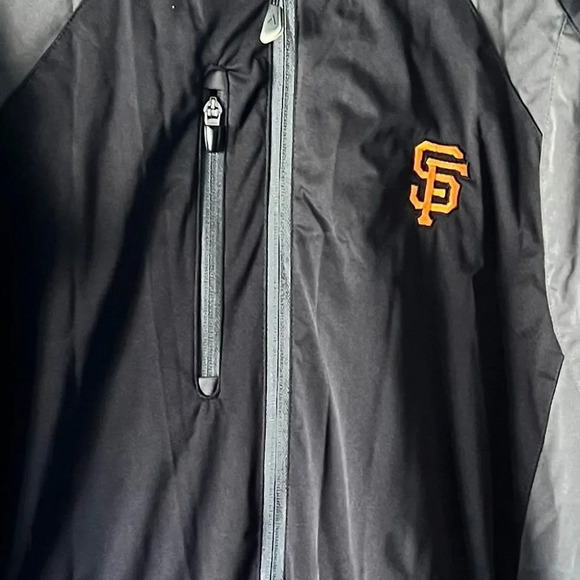 Antigua SF Giants Black/Grey Zip Up Windbreaker Size Large - Picture 3 of 5